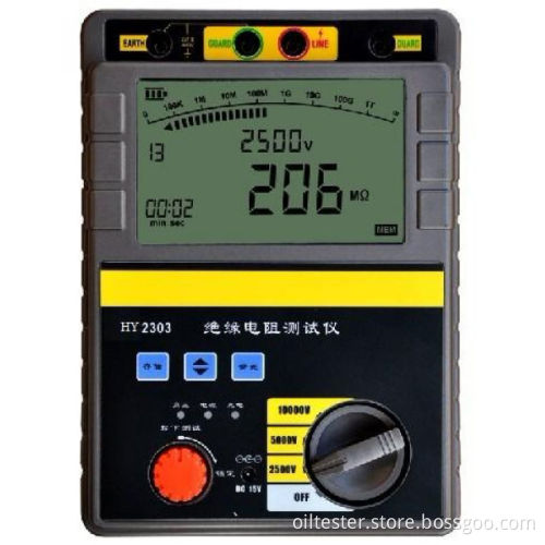 0 to 400gohm Digital Insulation Resistance Meter